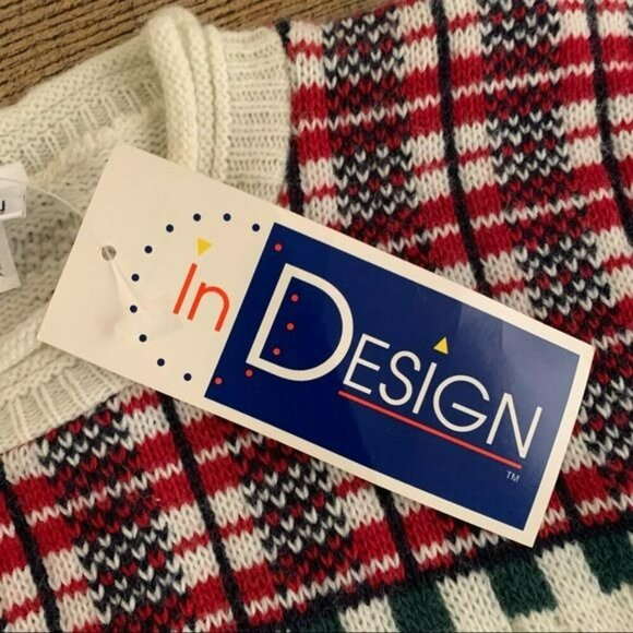 In design womens size XL deadstock vintage knit Christmas ugly sweater -NWT - Picture 3 of 8
